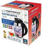 Електрочайник, електричний чайник Esperanza EKK026 скляний корпус, фото 5