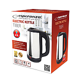 Електрочайник, електричний чайник Esperanza TIBER нержавіюча сталь, фото 2