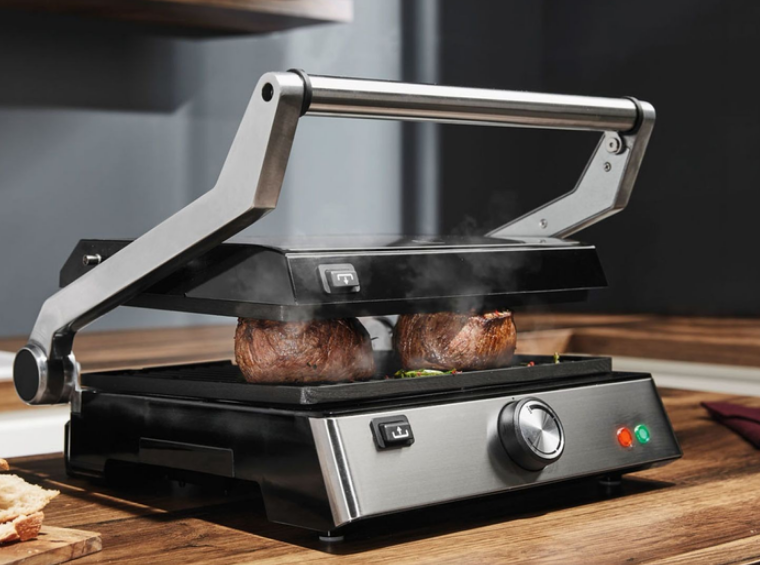 Контактний гриль, електрогриль Silvercrest SKGE 2000 D3 нержавіюча сталь, фото 1