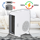 Тепловентилятор, обігрівач Adler AD 7725 білий з термостатом, фото 10