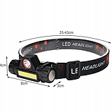 Ліхтарик налобний, налобний ліхтар TRIZAND L18371 магнітний USB, фото 3