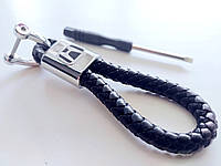 Автомобільний брелок для ключів Honda плетений, екошкіра з логотипом Хонда + викрутка