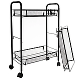 Кухонний стелаж з трьома полицями Ruhhy 24749 мобільний металевий органайзер для кухні та ванної кімнати, фото 5