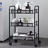 Кухонний стелаж з трьома полицями Ruhhy 24749 мобільний металевий органайзер для кухні та ванної кімнати, фото 7