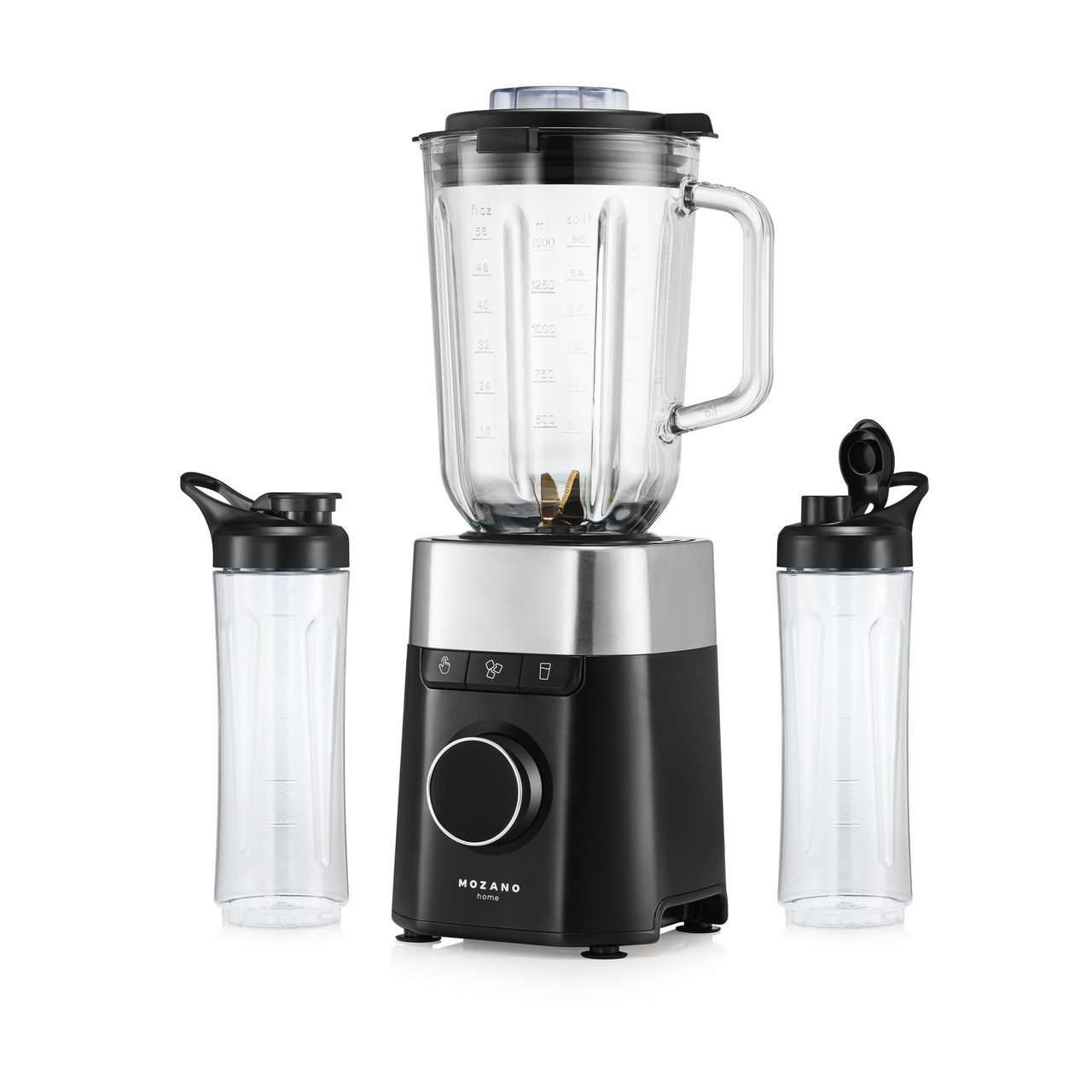 Блендер кавомолка 2в1 Mozano One Smooth Black AGD/BLE/K04#CZA +2 чаші у подарунок, фото 1