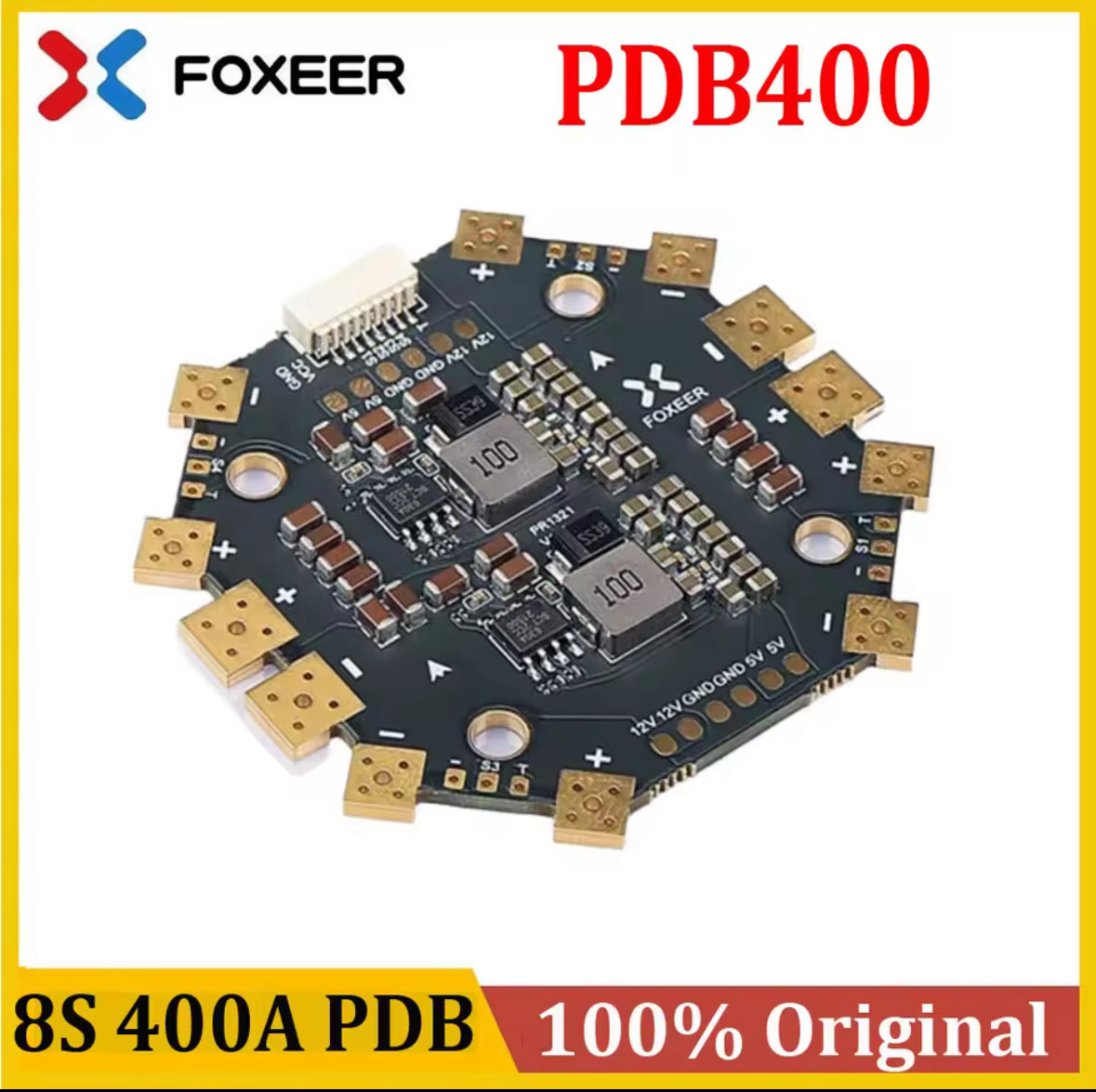 Контролер розведення живлення Foxeer PDB400 8S Dual Battery Pad 12 Hubs