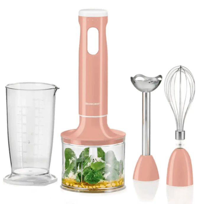 Блендер занурювальний SilverCrest 3в1 SSMS 600 E3, багатофункціональний, потужний, рожевий, фото 1