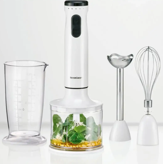Блендер занурювальний SilverCrest 3в1 SSMS 600 E3, багатофункціональний, потужний, білий, фото 1