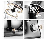 Планетарний міксер тестоміс 3в1 Mozano Kitchen Assistent 3200 Вт сірого кольору AGD/ROB /02#SZA, фото 8