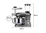 Планетарний міксер тестоміс 3в1 Mozano Kitchen Assistent 3200 Вт сірого кольору AGD/ROB /02#SZA, фото 9