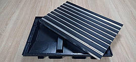 Решітка алюмінієва "Льон" гума+скребок 60х40см у пластиковому піддоні, комплект