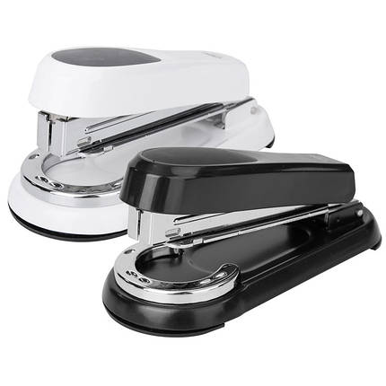 Степлер Deli Е0333 чорний №24 25 аркушів, поворотний корпус, фото 1