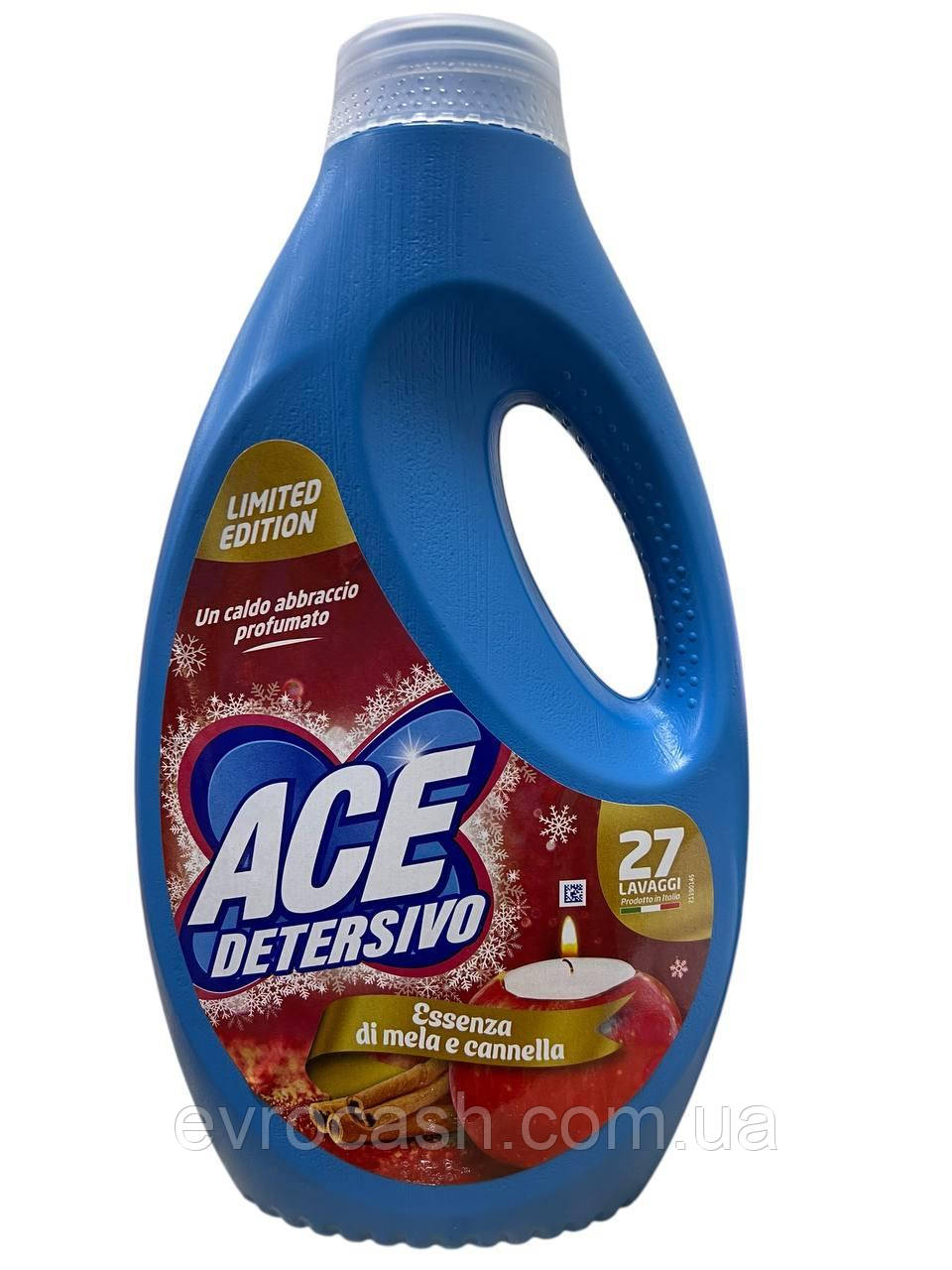 Рідкий засіб для прання ACE Detersivo з яблуком та корицею 1350 мл, фото 1
