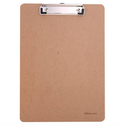 Планшет Deli 9226 коричневий А4 корковий з метал/кліпсою, фото 1
