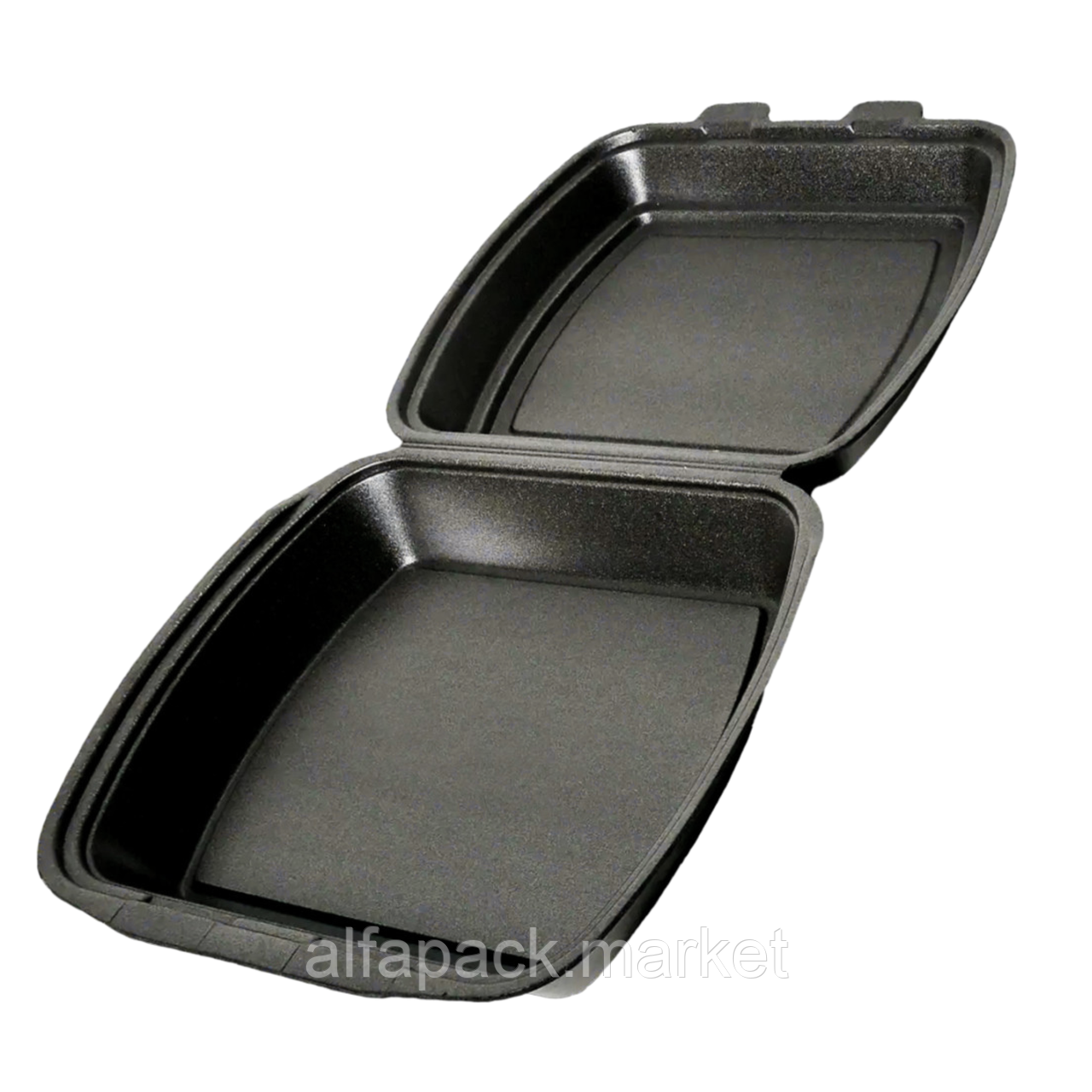 Ланч бокс МВ-1 чорний односекційний з спіненого полістиролу 246*210*74 (150 шт/пак) 010600652