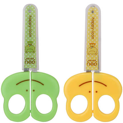 Ножиці Deli 6031 мікс 12,2 см пл/р, "Жаба" в пласт чохлі, фото 1