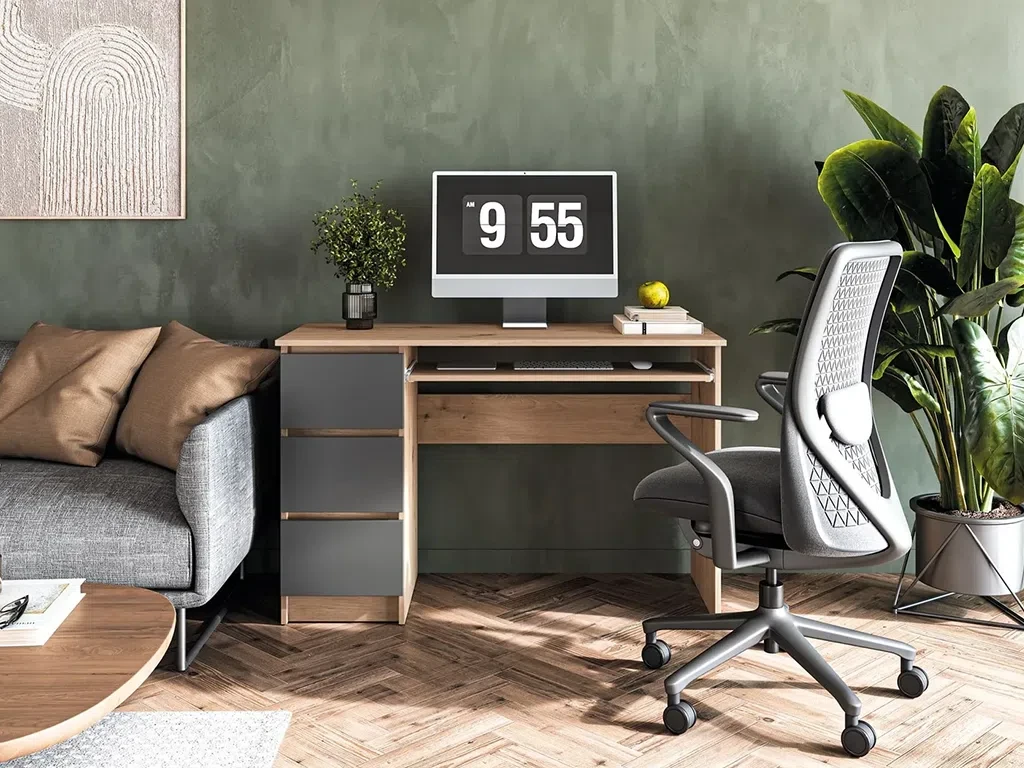 Комп'ютерний стіл Cino, дуб Артизан/графітовий, фото 1