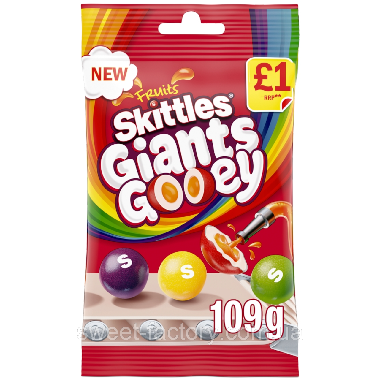 Драже Skittles Giants Gooey Fruits 125g