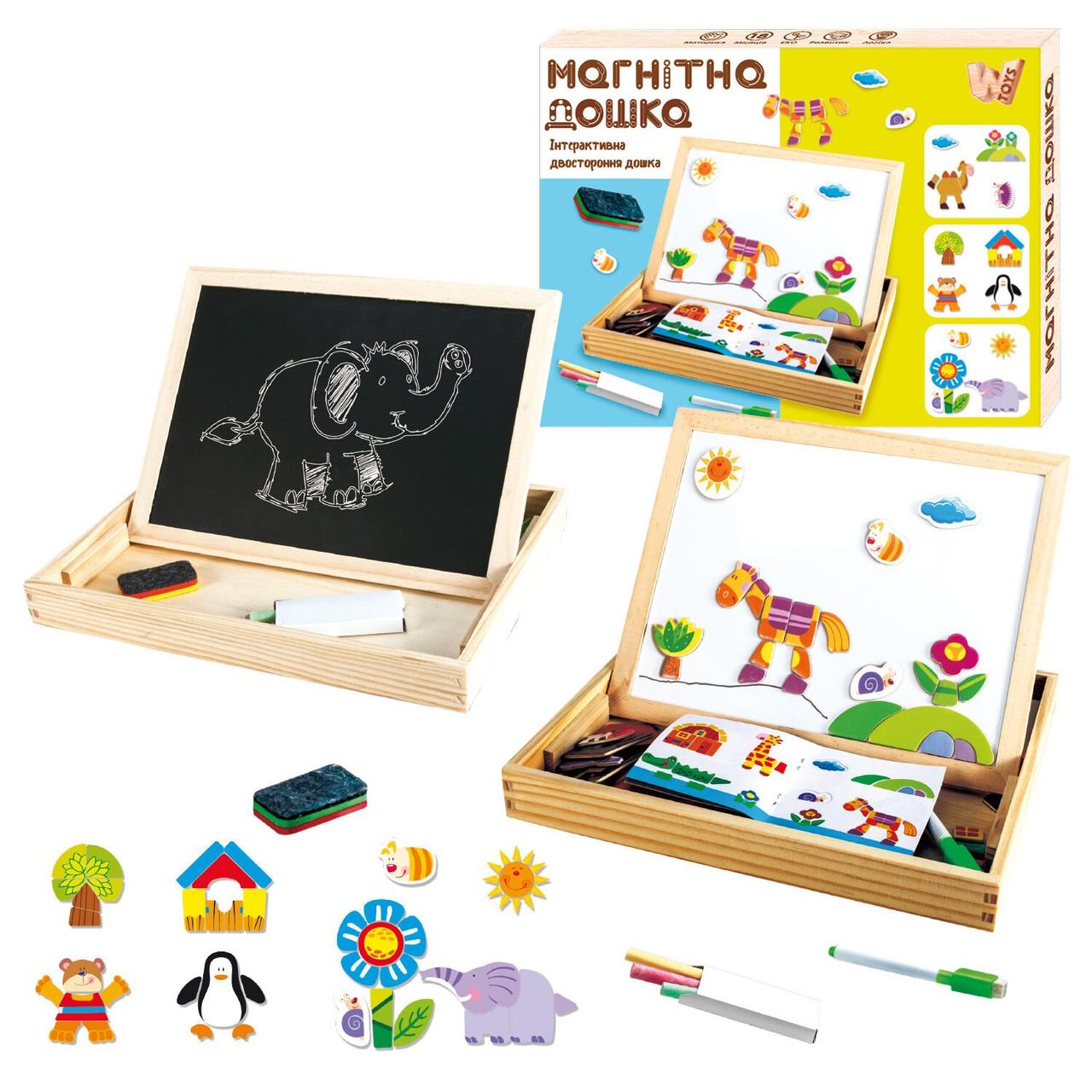 Дерев'яна магнітна дошка 97678 WToys, фото 1