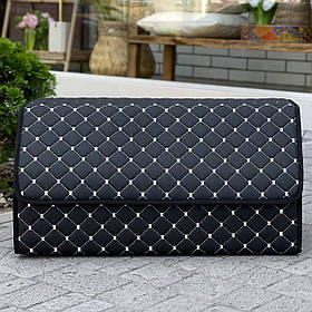 Органайзер у багажник з екошкіри, чорний з білою ниткою, 65 см, автомобільний органайзер