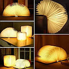 Світильник нічник книга акумуляторний у твердій палітурці з дерева з магнітами 12*18 см, фото 2