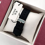 Жіночий наручний годинник Bolun чорний зі світлим циферблатом, силіконовий ремінець, золотий корпус, код - 2559b, фото 4