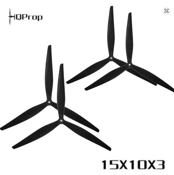 2 пари HQProp 15X10X3 15-дюймовий 3-лопатевий нейлоновий пропелер зі скловолокна, посилений CW CCW