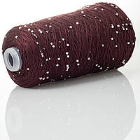 Infinity Yarn Намистини на Котонi № 703 марсала + білі намистини (Пряжа нитки для в'язання)