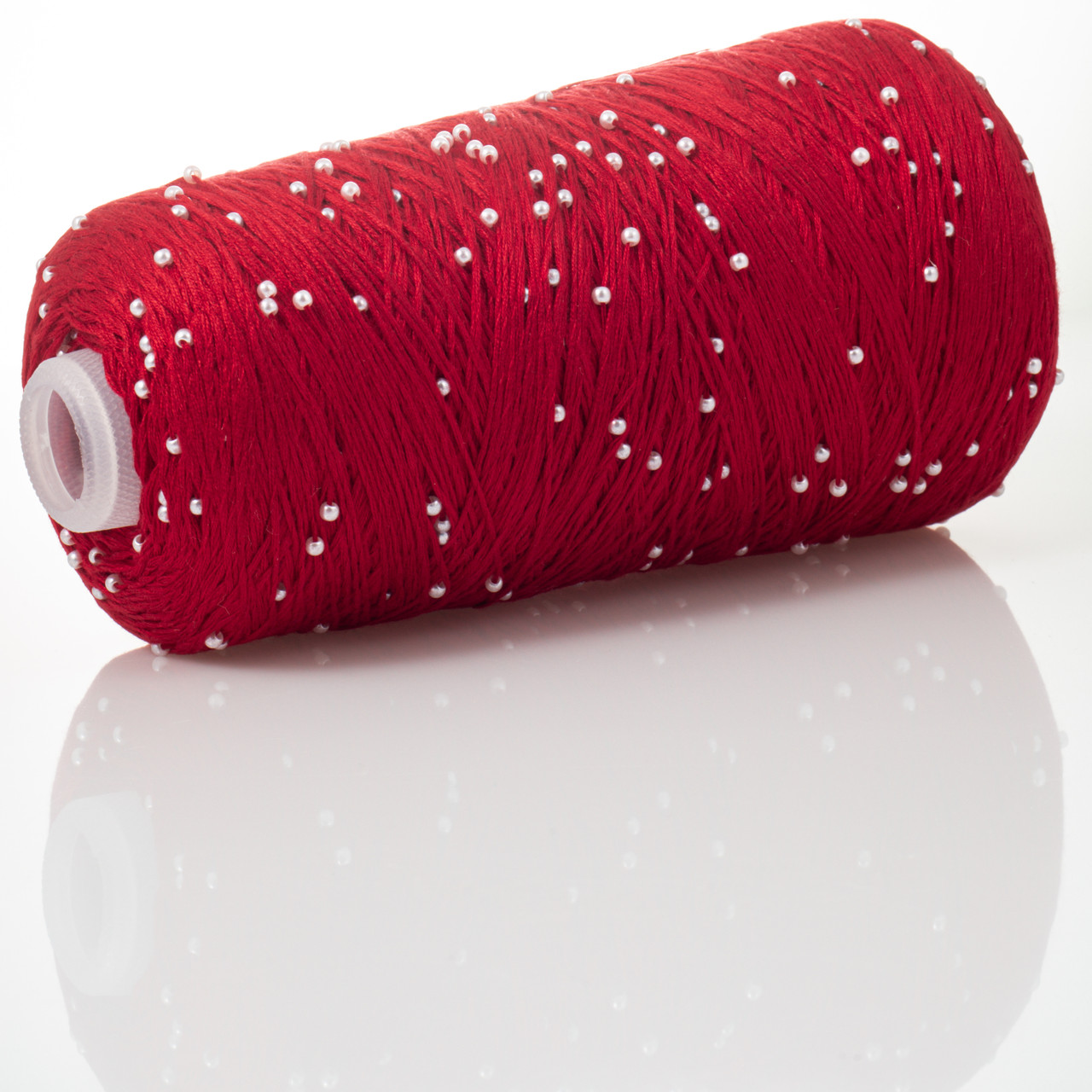 Infinity Yarn Намистини на Котонi № 705 червоний + білі намистини (Пряжа нитки для в'язання), фото 1