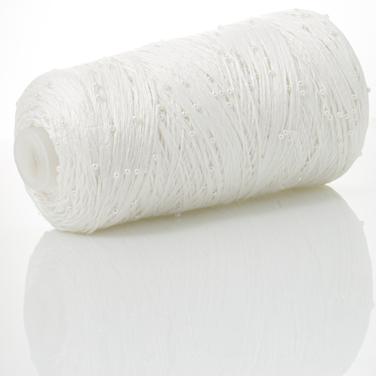 Infinity Yarn Намистини на Котонi № 706 білий + білі намистини (Пряжа нитки для в'язання), фото 1