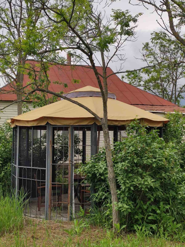 тент на навесний павільйон-альтанку набережне тент на намет для дачної ділянки азовське