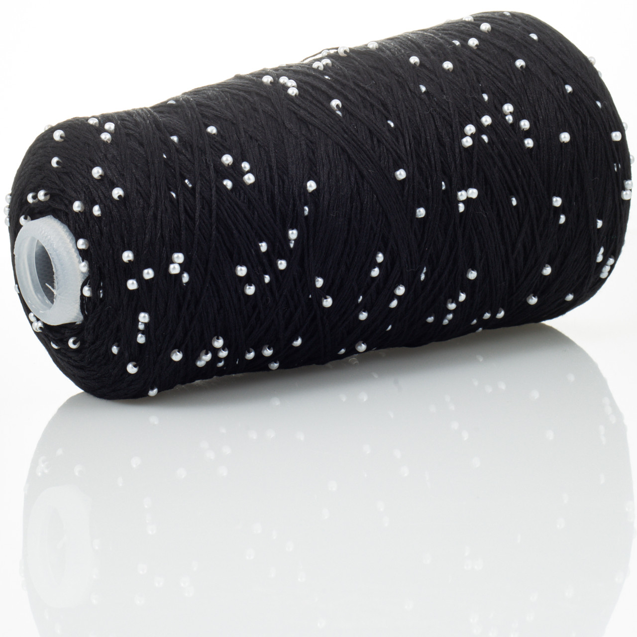 Infinity Yarn Намистини на Котонi № 707 чорний + білі намистини (Пряжа нитки для в'язання), фото 1