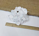 Голова гортензії 14см. Біла, фото 3