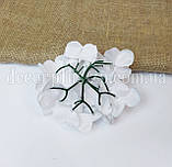 Голова гортензії 14см. Біла, фото 4