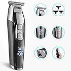 Акумуляторна машинка для стриження волосся й бороди вусів DSP 90286 набір із насадками бездротовий тример, фото 3