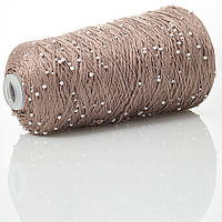 Infinity Yarn Намистини на Котонi № 708 мокко + білі намистини (Пряжа нитки для в'язання)