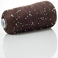 Infinity Yarn Намистини на Котонi № 709 шоколад + білі намистини (Пряжа нитки для в'язання)