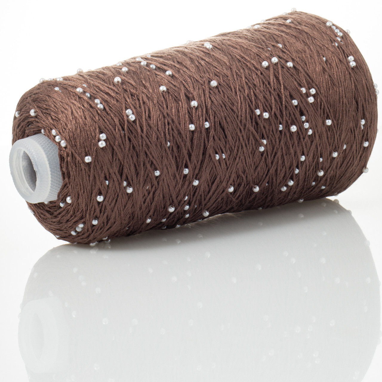 Infinity Yarn Намистини на Котонi № 710 молочний шоколад + білі намистини (Пряжа нитки для в'язання), фото 1