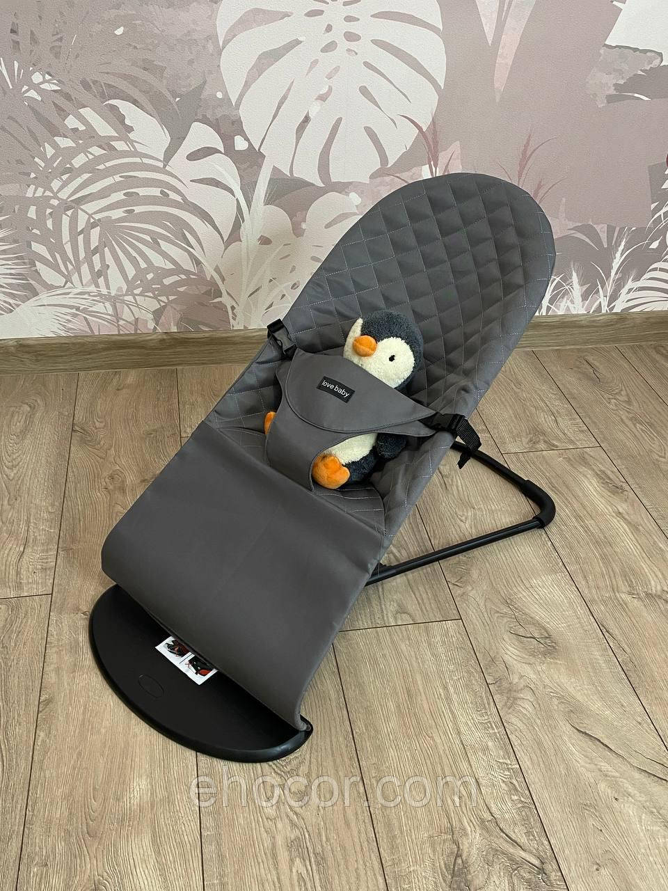 Дитячий шезлонг (крісло-гойдалка) сірий, фото 1