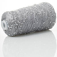 Infinity Yarn Намистини на Котонi № 711 сірий + білі намистини (Пряжа нитки для в'язання)