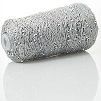 Infinity Yarn Намистини на Котонi № 712 світло-сірий + білі намистини (Пряжа нитки для в'язання)
