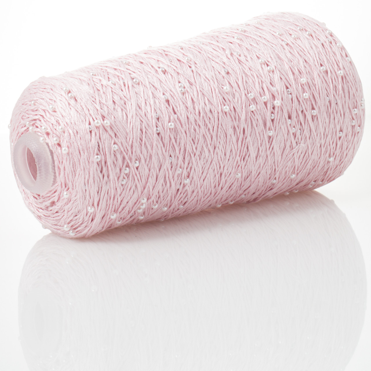 Infinity Yarn Намистини на Котонi № 715 ніжно-рожевий + білі намистини (Пряжа нитки для в'язання), фото 1