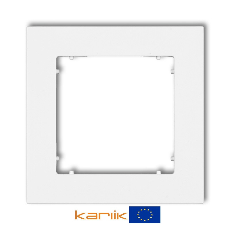 Рамка 1-місна Karlik MINI 25MR-1 біла матова універсальна (для розеток і вимикачів), фото 1