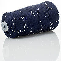 Infinity Yarn Намистини на Котонi № 718 темно-синій + білі намистини (Пряжа нитки для в'язання)