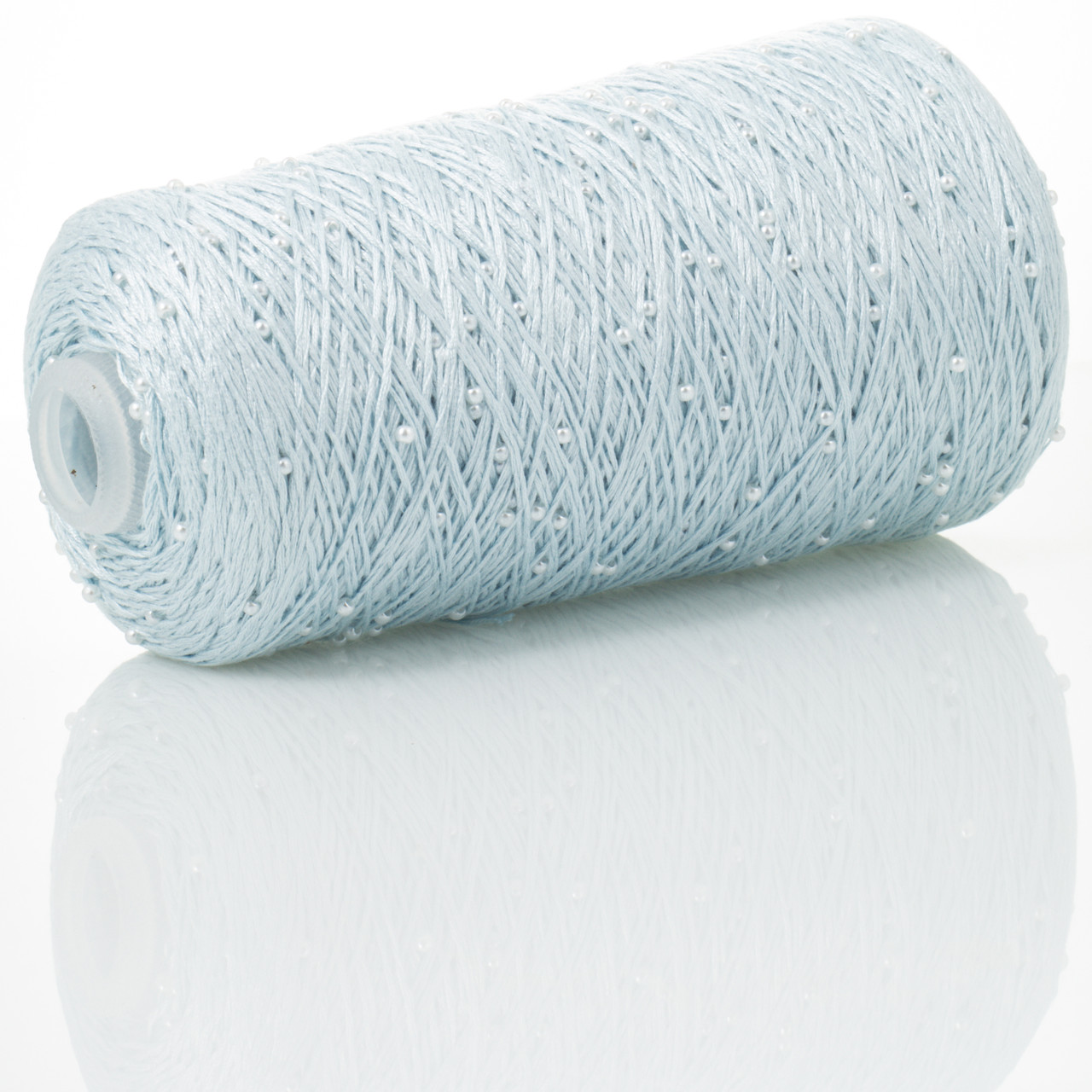 Infinity Yarn Намистини на Котонi № 719 ніжно-блакитний + білі намистини (Пряжа нитки для в'язання), фото 1