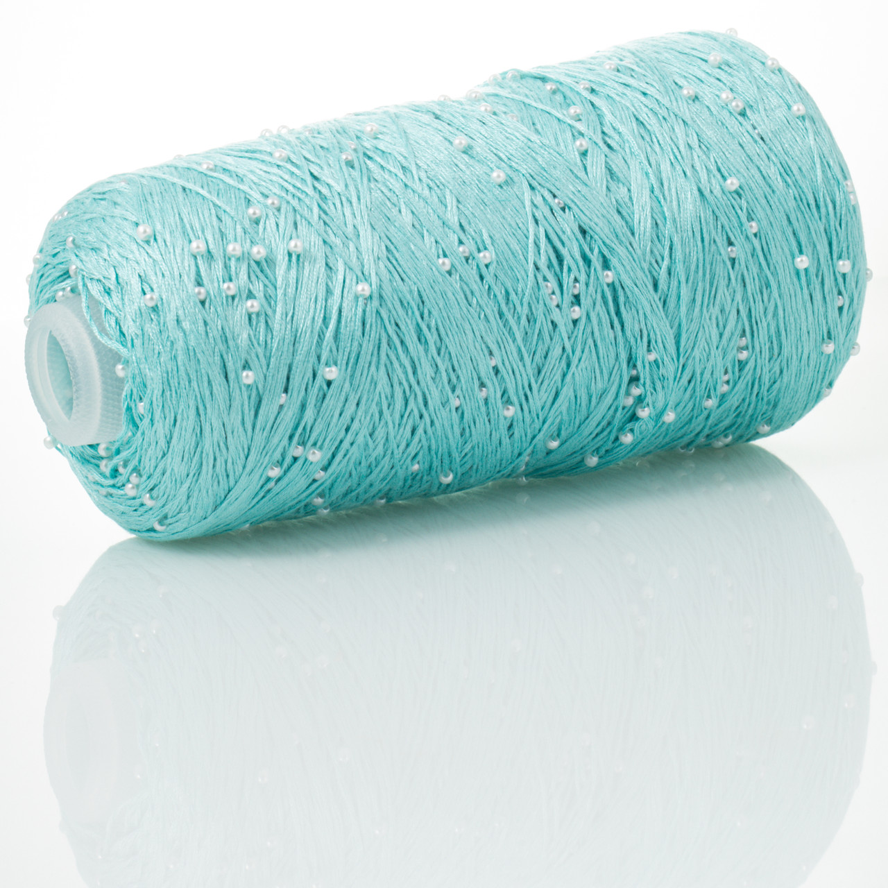 Infinity Yarn Намистини на Котонi № 721 бірюза + білі намистини (Пряжа нитки для в'язання), фото 1