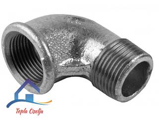 Коліно чавунне оцинковане 1/2" 90° (внутрішнє - зовнішнє)