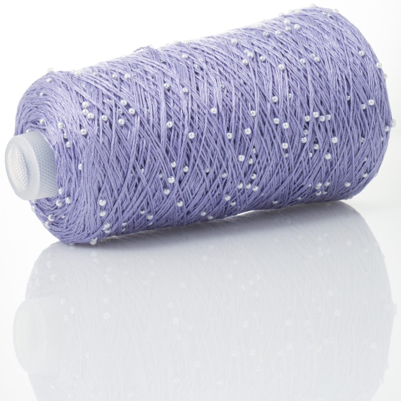 Infinity Yarn Намистини на Котонi № 724 бузковий + білі намистини (Пряжа нитки для в'язання), фото 1