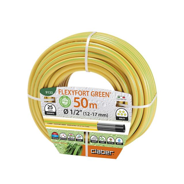 Шланг поливальний 1/2" 50м Flexyfort Green, жовтий з зел. полосою, фото 1