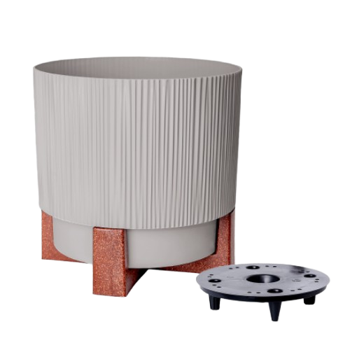 Вазон Осло зі вставкою та декоративною підставкою 20см какао Алеана, фото 1